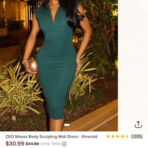 Fashion Nova Emerald Midi Dress